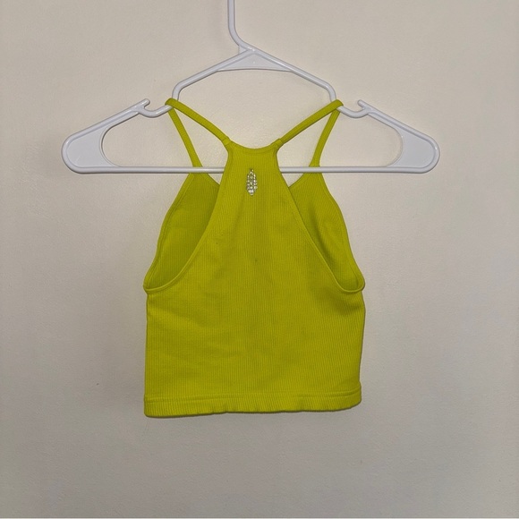 Free People Happiness Runs Crop Tank Neon Yellow XS/S - Picture 2 of 3